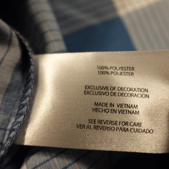 Orvis Short Sleeve‎ Woven Tech Shirt men's extra large captain blue check plaid - Picture 9 of 10